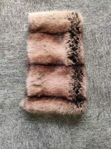 1 件仿豹纹毛多色超厚围巾，适合皮草大衣/夹克，温暖的欧洲时装秀风格冬季秋季