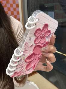 Flower Flip Case With Colorful Floral Oil Painting Design, Compatible With Apple IPhone 16 Pro Max Phone Case, IPhone 15 New Model 14 Personalized Creative 13 High-End 15 Pro Anti-Knock 16 Cartoon Protective Cover, For Girls - Multicolor - View 1