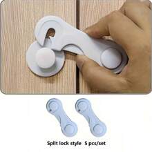 5/10packs Cabinet Locks, For Drawer, Fridge, Washing Machine, Dish Chair, Cupboard, Closet, Oven, Trash Can, No Adhesive Adjustable Multi-Purpose Lock Buckle, White