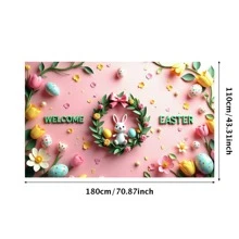 Easter Spring Welcome Background Banner Decoration Party Photography Photography Props Background Easter Celebration Decoration - Pink - View 8