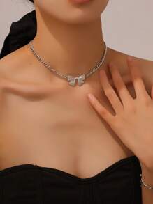 2 件套蝴蝶结手链项链女士套装适合作为礼物送给朋友