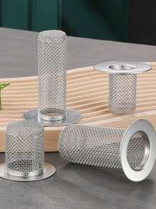 2pcs Drain Covers, Hair Catcher Filters, Suitable For Bathroom Sink, Shower Drain Strainer - Silver - View 3