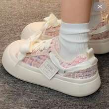 Vitage Platform Tennis Shoes With Multicolor Fabric - Pink - View 2