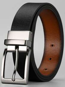 1 条男士新款可逆扣休闲商务蜥蜴纹和石纹皮带，适合青少年、休闲、户外、运动、度假、旅行、毕业、生日、日常穿着