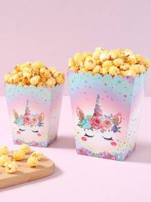 10 cajas de palomitas de maíz con temática de dibujos animados, caja de bocadillos, caja de almacenamiento de dulces que incluye animales de la jungla, vehículos de ingeniería, unicornio, mariposa y sirena, recipientes de comida desechables, caja para hornear galletas, caja de golosinas, suministros para la noche de cine familiar, vajilla desechable, animales de la jungla, vehículos de ingeniería, unicornio, mariposa y sirena, decoración de fiesta, caja de regalos de fiesta, suministros para fiesta de cumpleaños, suministros para fiesta de jungla, decoración de fiesta bajo el mar - Multicolor - Ver 3
