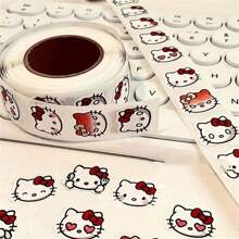 Sanrio 500pcs/Roll Sanrio Hello Kitty Stickers - Colorful Stamp Stickers For Scrapbooking, Gift Wrapping, Party Favors And DIY Crafts - Matte Finish, Reusable Sticker Roll, For Home, Office And Business Use,School Supplies,Back To School