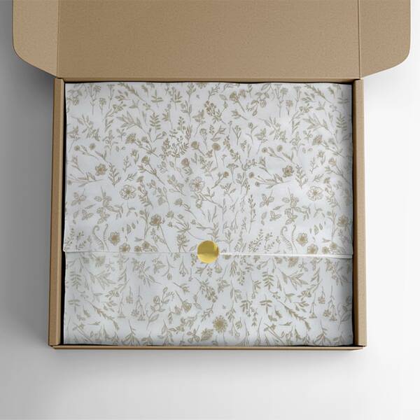 100 Folhas Papel De Seda Premium 35x50cm Estampa Floral