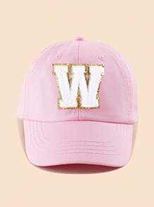 1pc Pink Letter Patch Baseball Cap, 8-16 Years Old Girls Snapback Hat, Suitable For Spring, Summer, Autumn, Winter, Party Decoration Headwear - Pink - View 39