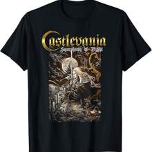 Castlevania Symphony Box Art Gothic Moon Night Retro Gamer T-Shirt - 黑色 - 查看 1