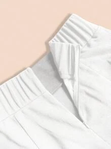 女士高腰及膝办公室裙子，春夏，婚礼宾客裙子女士毕业裙 - 白色 - 查看 6