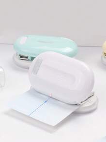 1 pezzo. Mini perforatrice portatile a 3 fori, design minimalista, spaziatura 28 mm, perforatrice per quaderni a fogli mobili - Multicolore - Visualizzare 4