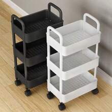 Large 4-Tier / 3-Tier Kitchen Storage Rack Trolley Cart With Wheels Bathroom Laundry Rolling Rack 99*37*26cm