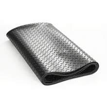 KFFKFF Diamond-Plate Rubber Flooring Roll, 3 Mm X 4 Ft X (6 To15) Ft Garage Floor Mat, SBR Rubber Garage Flooring Roll, Easy To Clean, Diamond Plate Rubber Mat For Under Cars, Garage Industry Gym, Black