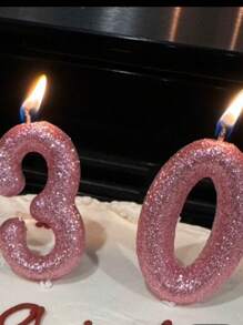 1pc Glitter Number Candles, Suitable For Birthday Cake Decoration, Birthday Candles, Birthday Decorations, Happy Birthday, Cake Candles, Room Decor Gifts Graduation