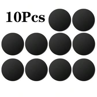 10pcs Round Bracket Magnetic Sheet Magnet Metal Plate Car Mobile Phone Holder Sticker Stand Compatible With IPhone, Android Phone, Gift For Birthday, Family, Friends Phone Stand, Phone Accessories