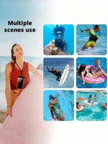 Bolsa impermeable universal para teléfono, funda de teléfono impermeable, bolsa impermeable para teléfono, bolsa impermeable universal para teléfono celular para la playa y la piscina, bolsa impermeable y a prueba de polvo para teléfonos móviles, bolsa protectora universal para teléfono celular, protector transparente con unicolor para ducha, actividades al aire libre, rafting, natación, buceo, para piscina, baño, bolsa de protección para teléfono móvil - protege tu teléfono contra daños por agua - Multicolor - Ver 4