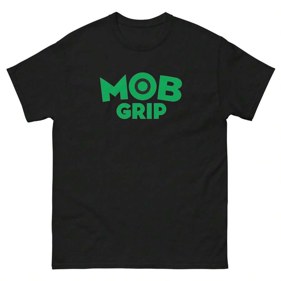 Mob Grip Skateboard Gear Retro Skateboarding T Shirt Designs - Black - View 1