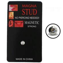 1 件新款极简嘻哈几何圆形假穿刺女士日常佩戴 - 銀色 - 查看 5