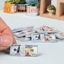 20 piezas Miniatura/Réplica de $100 Accesorios de juego de fiesta, Réplica de $100 Accesorios de entretenimiento, Decoración de papel de Propiedades, Dólar de Película, Dólar conmemorativo Exhibición Prop de Papel, Regalo de cumpleaños, Ramo de San Valentín Accesorios de papel, Regalos de vacaciones, Accesorios de papel para fiestas