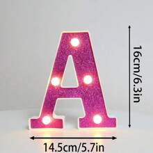 16厘米紫色LED字母灯，包含26个字母灯和0-9数字灯，适用于情人节家居卧室装饰、生日派对装饰、婚礼、酒吧、周年纪念、圣诞节等节日氛围营造。 - 黃色 - 查看 27