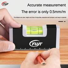 1 Peça Mini Nível de Liga de Alumínio Magnético de Ultra Precisão - Ímãs Potentes para Ajuste de Nível do Chão e Parede, Sem Necessidade de Montagem, Preto