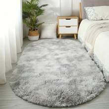 1 Pc Thickening Soft Tie-Dyed Oval Plush Carpet, Made Of Soft Polyester Material, Skin-Friendly Thickened Sponge, Durable And Easy To Clean, Indoor Decorative Carpet, Suitable For Bedroom Living Room, Sofa, Bedside, Game Room, Sun Room