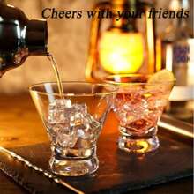 Stemless Martini Glasses Set Of 4, 7.5oz Liquor Drinking Glasses For Cocktail And Margarita, Bar Glass Cups, Glass Dessert Cups - Màu trong suốt - Xem 5