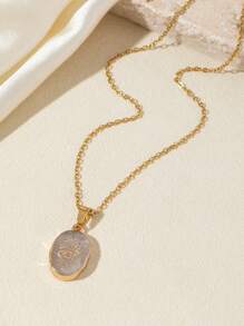 1 Lucky Stone Necklace For 12 Constellations Aries Amethyst Star/Taurus Lapis Lazuli Snake/Gemini Aquamarine Hand/Cancer Rose Quartz Eye/Leo Green Strawberry Leaves/Virgo Rose Quartz Chrysanthemum Tree Of Life Accessories Shiny Pendant Necklace Valentine's Day Gift Dating Annual Meeting Party Decoration Long Necklace Deep V Sweater Chain Birthday Gift Bohemian Style,Mom,Mother,Mother's Day,Gift - Colorful - View 4