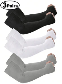 3 pares de mangas para el brazo unisex, mangas de compresión para hombres, mangas protectoras contra el sol para hombres y mujeres, adecuadas para la escuela, el Día de la Madre, los jóvenes, guantes bloqueadores del sol