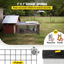 Hardware Cloth, 24"X50 Ft-48"X50 Ft And 1"X1" Grid Size, Galvanized Steel Vinyl Coated 16 Gauge Welding Wire Or Chicken Wire Fence, Comes With Cutting Pliers And A Pair Of Fabric Gloves, For Garden Fences And Pet Fences, Black - 24" X 50', 16-gauge Welding Wire - View 4