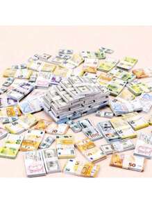 100PCS 147*82mm Banknotes, Realistic 100 Euro Banknotes Replica Currency Props, Mini Banknote Party Game Props Can Be Used As Movie Props, Party Decorations, Gag Gifts, Currency Origami Crafts, Copy Money, Fake Money, Fake Euro, Fake Banknotes, Copy100 Denominations Of Euro