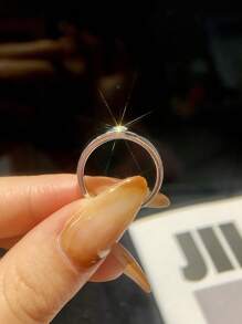 1 pièce Bague de fiançailles en design rond de 0,3 carat Moissanite de couleur D, convenant aux hommes. Bague de mariage en argent sterling 925 , bague de promesse, cadeau de luxe de la Saint-Valentin