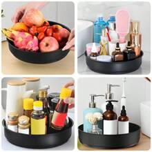 ステンレス鋼層ターンテーブルオーガナイザー多機能キッチン収納装飾トレイ回転スパイスラックキッチンアクセサリー - L - チェックする 6