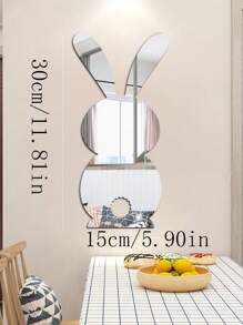 1pc Easter Bunny Acrylic Mirror Surface Happy Easter 3D Self-Adhesive Holiday Decoration Wall Sticker