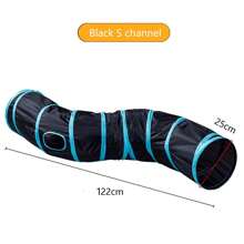 Túnel plegable para gatos, túnel para gatos de interior, túnel de juego para gatos, juguete interactivo tipo laberinto, casa de juegos para gatos, gatitos, cachorros, conejos (rosa y negro)