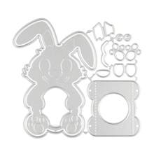 1pc Easter Rabbit Metal Cutting Die Template, Silver Gray, DIY Scrapbooking, Photo Album Embossing, Decorative Paper Card Making Tool - Silver - View 4