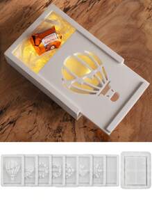 1 件礼品收纳盒硅胶模具、氛围灯蜡烛模具、镂空热气球蝴蝶结兔子爱心模具、手工环氧树脂石膏模具，适用于家居装饰、房间装饰、婚礼装饰 - mold - 查看 7