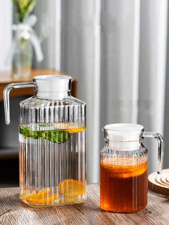 1pc Large Capacity Acrylic Water Pitcher, Heat-Resistant Plastic Juice Jug For Cold Beverages, Ideal For Home Bar And Commercial Use, Water Bottle, For Outdoor, Camping