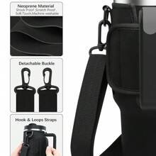 SUGAW 1 pezzo Porta borraccia regolabile da 40 once con cinturino alla spalla, accessorio per borraccia di colore unito a forma di cuore impermeabile per San Valentino, adatto per escursioni, campeggio, viaggi di lavoro, compatibile con , forniture per il rientro a scuola