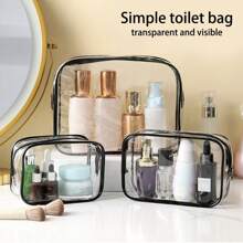 3pcs/Cleaning Travel Toiletries And Makeup Storage Bag For Ladies Toiletries And Toiletries And Waterproof Zipper Transparent Design Can Quickly Find Items Suitable For Women Air Travel And Home Makeup Storage Ladies' Gift Mother's Day Gift Travel Essentials Holiday Essentials