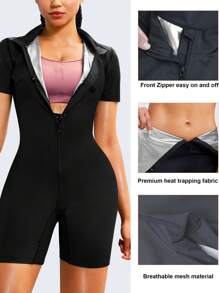 Sauna Suit For Women Full Body Jumpsuit Waist Trainers For Women Belly Fat Workout Sweat Suit