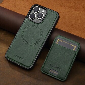 2 In 1 Magnetic Leather Wallet Case Compatible With Iphone SamsungGalaxy FRID Blocking