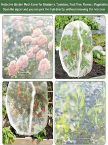 1pc Large Garden Net Bag Plant Clip With Zipper And Drawstring & Protective Equipment-Insect And Bird Prevention, Suitable For Fruit Trees, Vegetables, Shrubs And Flowers To Prevent Insects. - White - View 2