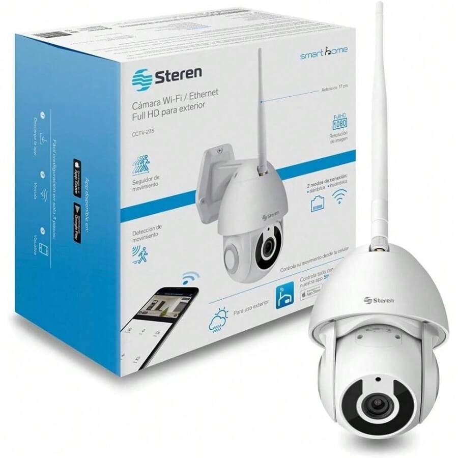 STEREN CCTV-235 Cámara de Seguridad Wi-Fi Full HD 1080p robotizada con seguidor de Movimiento, Blanco - 1 - Ver 1