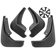 4PCS Mud Flaps Replacement, Front And Rear Wheel Mudguards Mudflaps With Hardware Kits, Winter Vehicle Sediment Protection Tire Flares Pedal Set - Black - View 1