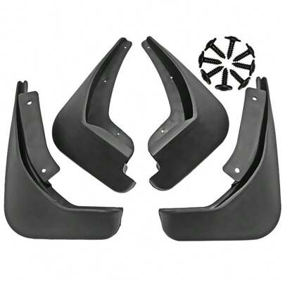 4PCS Mud Flaps Replacement, Front And Rear Wheel Mudguards Mudflaps With Hardware Kits, Winter Vehicle Sediment Protection Tire Flares Pedal Set