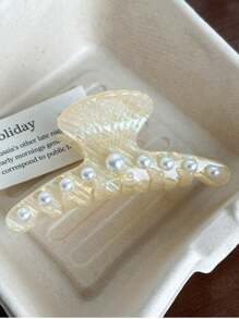 1 件韩国仿珍珠贝壳亚克力发夹，奢华轻质发爪夹，精致发饰 - 彩色 - 查看 13