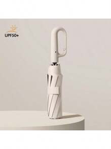 1 pezzo Ombrello automatico pieghevole con manico a gancio, ombrello da viaggio portatile, impermeabile e con protezione UV, adatto per giornate soleggiate e piovose, rinfrescante per l'estate, spiaggia, viaggi