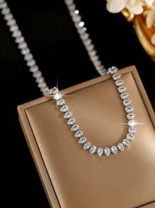 1pc Elegant Water Drop Luxury AAA+ Cubic Zirconia Wedding Party Bridal Necklace Accessories Jewelry