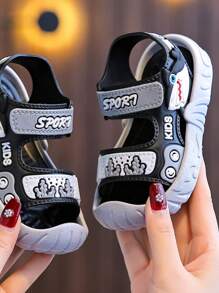 儿童平底凉鞋，新款夏季时尚男童卡通PVC沙滩鞋，软底幼儿软底凉鞋，适合夏季日常穿着 - 灰色 - 查看 7